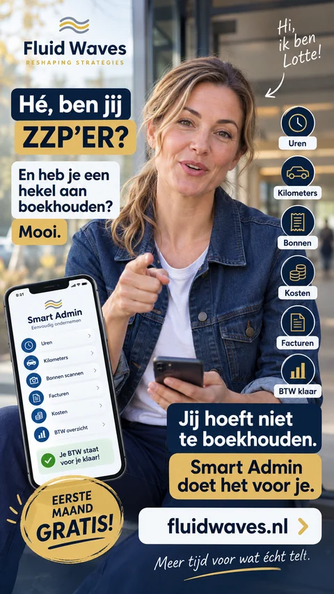 Lotte: Hé, ben jij zzp'er? Jij hoeft niet te boekhouden, Smart Admin doet het voor je. Eerste maand gratis.