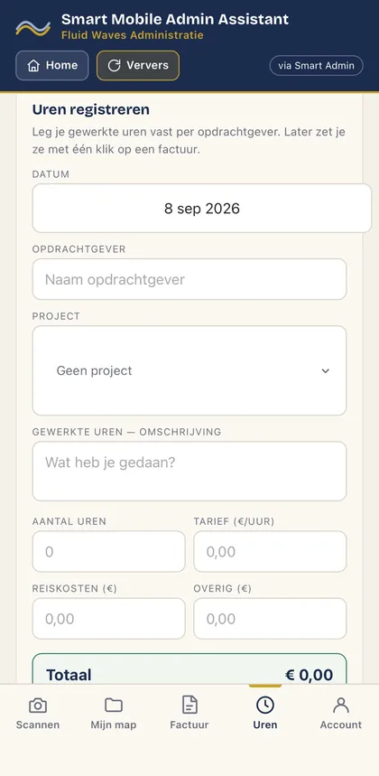 Uren per opdrachtgever vastleggen